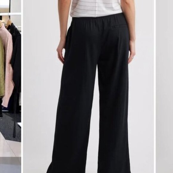 Caslon Linen Blend Wide Leg Pull-On Resort Travel Pants Black Women’s XL NWT - Picture 9 of 15